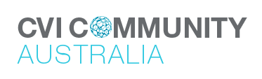 CVI Community Australia logo, charcoal grey and blue